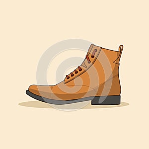 Leather Shoes Vector Icon Illustration. Footwear. Accessories. Flat Cartoon Style Suitable for Web, Landing Page, Banner, Flyer,