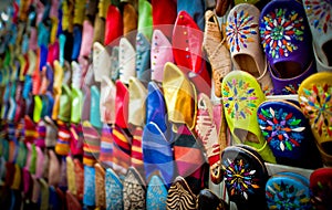 Leather slippers, marrakech, morocco