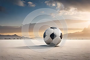 Leather soccer ball isolated on white with clipping path Ai generated