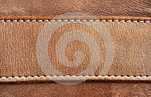 Leather with stitching