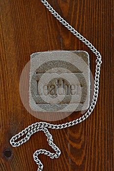 Leather tag and chain
