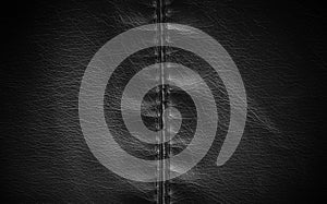 Leather texture colose-up with linear stiches.