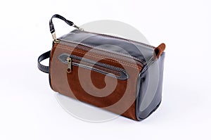 Leather Toilet Travel bag isolated
