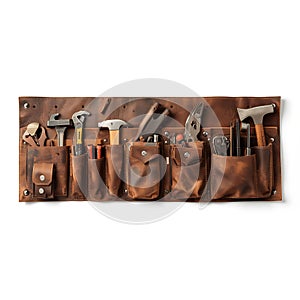 Leather Tool Pouch with Wrenches, Hammer, and Screwdrivers