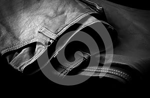 Leather trousers in blackly white