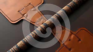 Leather and tweed textures