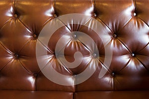 Leather upholstery brown sofa background