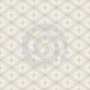 Leather upholstery seamless classic background pattern. Vintage royal texture padded fabric with buttons for antique