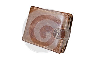 Leather wallet with documents. Method of storing payment cards and money