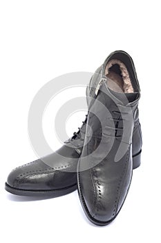 Leather winter boots.