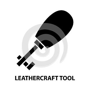 leathercraft tool icon, black vector sign with editable strokes, concept illustration