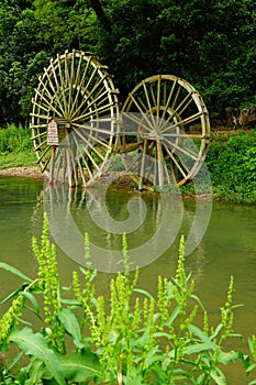 Leave a good memories in my hometown streams and water wheel