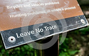 Leave No Trace Sign photo