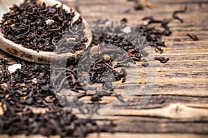 Leaves of black tea