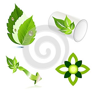 Leaves ecology logo icon design