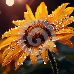 Flower and leave pattern background generative AI