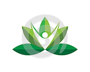 Leaves green nature logo and symbols logos