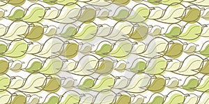 Leaves and lines seamless background pattern