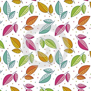 Leaves pattern background. Leaves colorful
