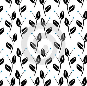 Leaves pattern  illustration isolated on white background