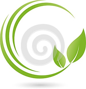 Leaves, plant, nature and wellness logo