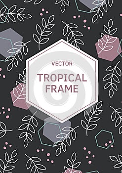 Leaves and plants rectangle frame