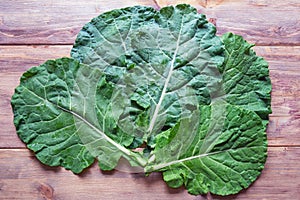 Leaves of rastan  Collard greens, collards    - popular leafy vegetables in Balkan cuisine