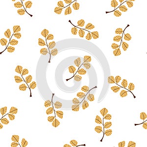 Leaves seamless pattern. Autumn Background with foliage. Design for poster, kitchen textiles, clothing and wallpaper. Flower