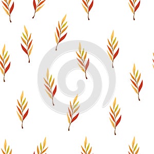 Leaves seamless pattern. Autumn Background with foliage. Design for poster, kitchen textiles, clothing and wallpaper. Flower