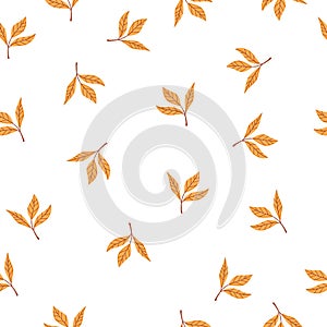 Leaves seamless pattern. Autumn Background with foliage. Design for poster, kitchen textiles, clothing and wallpaper. Flower