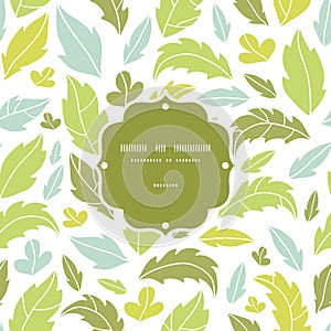 Leaves silhouettes frame seamless pattern
