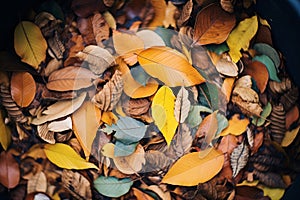 leaves to be composted in an autumn setting