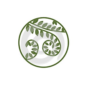 Leaves vector icon in a circle