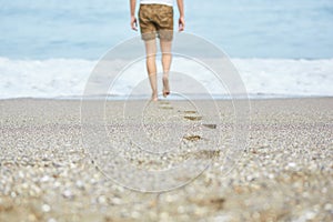 Leaving footsteps on sand