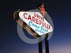 Leaving Las Vegas Sign at Night