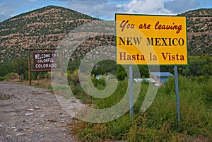 Leaving New Mexico Welcome Colorful Colorado Sign