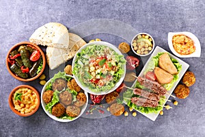 Lebanese, arabic food assortment