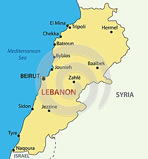 Lebanese Republic - Lebanon - map - vector