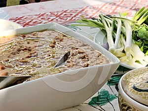 Lebanese, Turkish and Middle Eastern Breakfast - Mediterranean Food - seeds and veggies