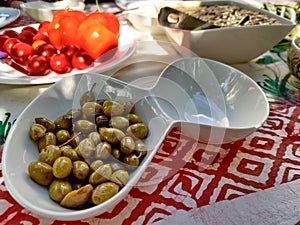 Lebanese, Turkish and Middle Eastern Breakfast - Mediterranean Food - seeds and veggies