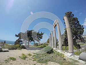 Lebanon, ancient acropolis city Baalbek. Great Bacchus temple