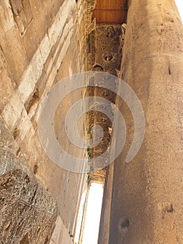 Lebanon Baalbek temple of bacchus pillar upview sunny day photo