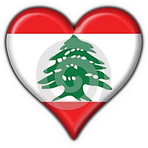 Lebanon button flag heart shape