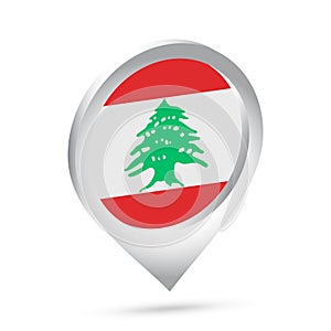 Lebanon flag 3d pin icon