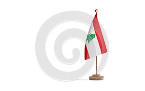 Lebanon flagpole with white space background image