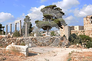 Lebanon: The historic village Byblos with the castle and the Amphitheater