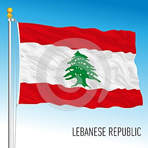 Lebanon official national flag, middle east