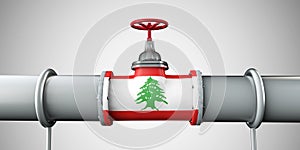 Lebanon oil and gas fuel pipeline. Oil industry concept. 3D Rendering