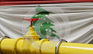 Lebanon oil and gas fuel pipeline. Oil industry concept. 3D Rendering