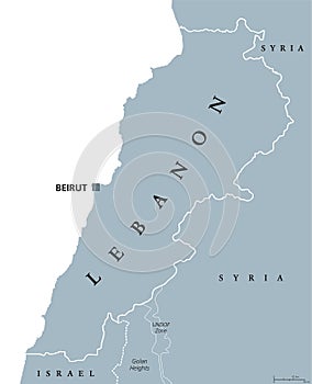 Lebanon political map